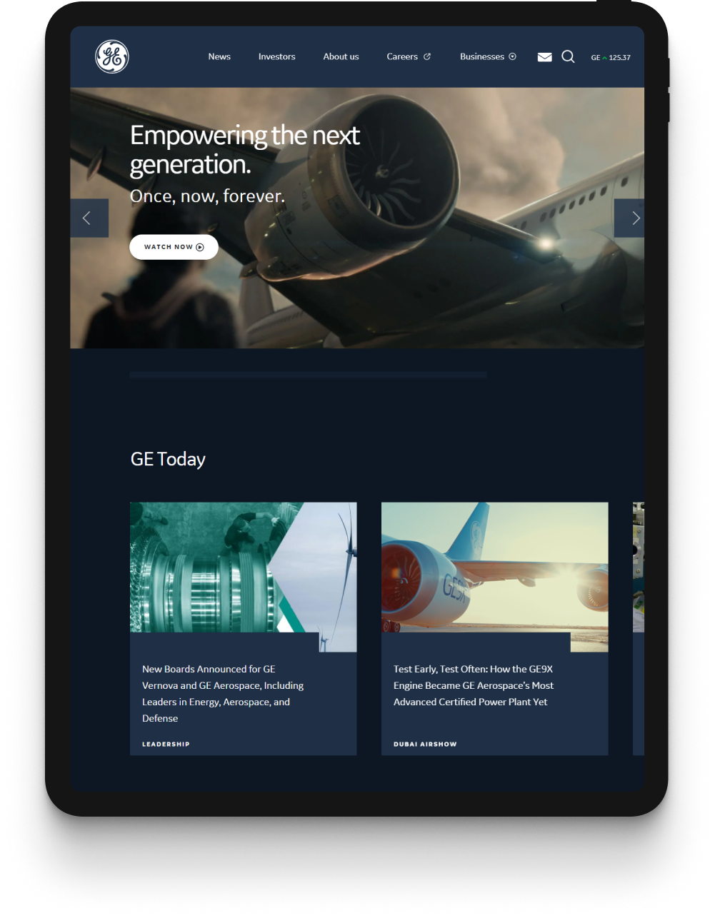 Корпоративный сайт General Electric