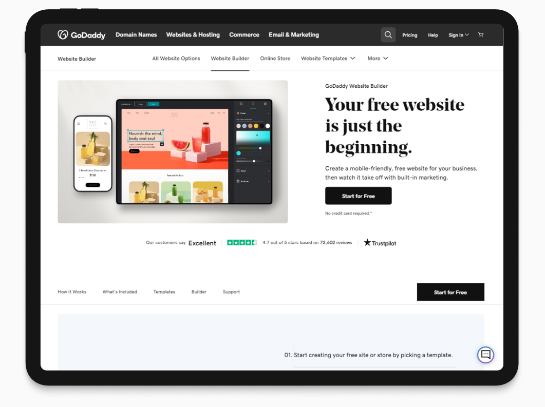 Конструктор сайтов GoDaddy