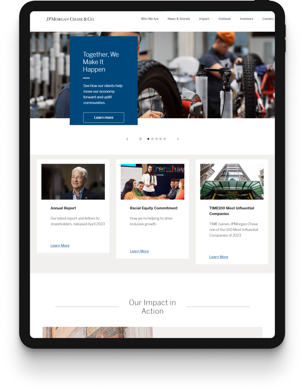 Сайт корпорации JPMorgan Chase