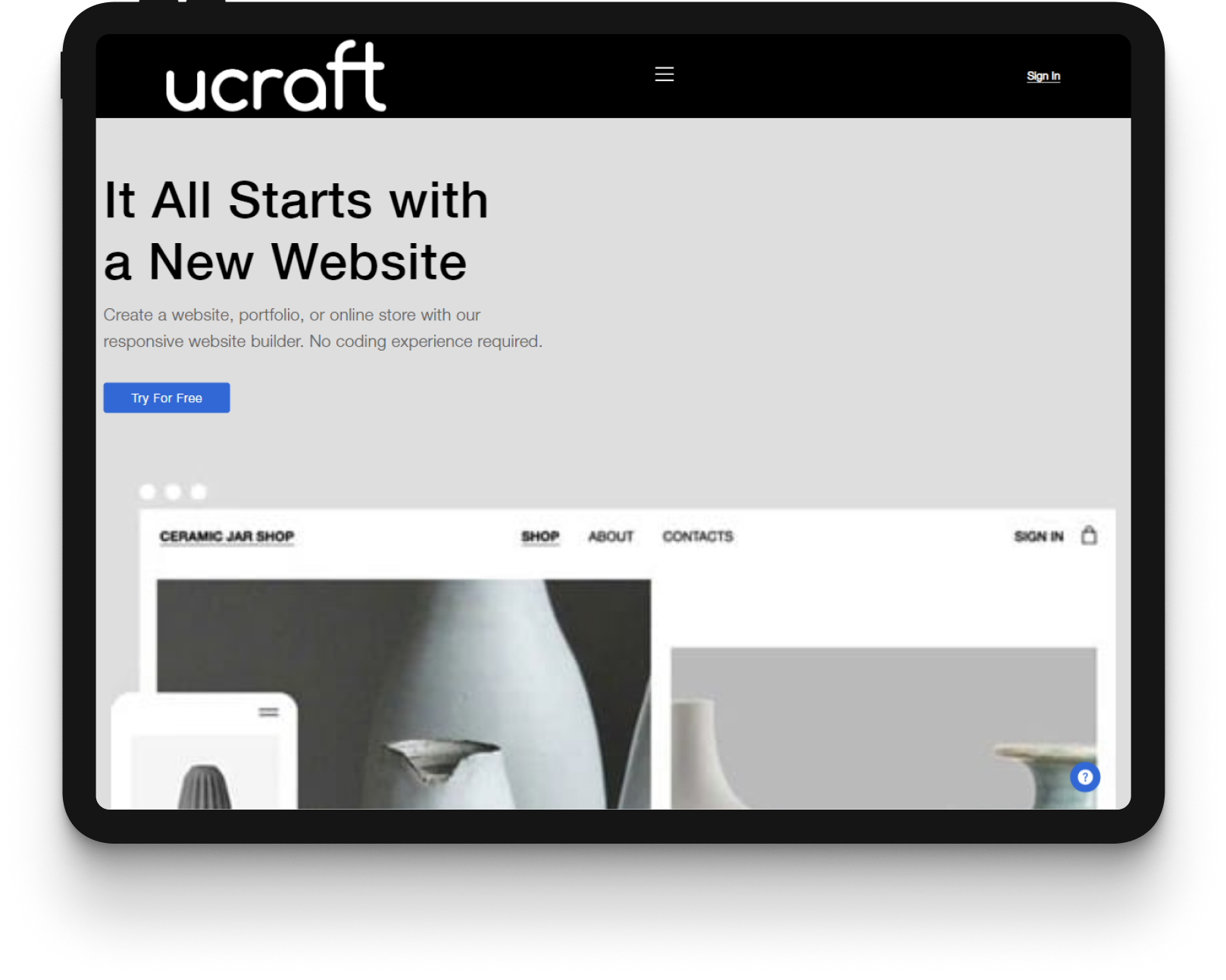 Ucraft - сайт для создания сайтов