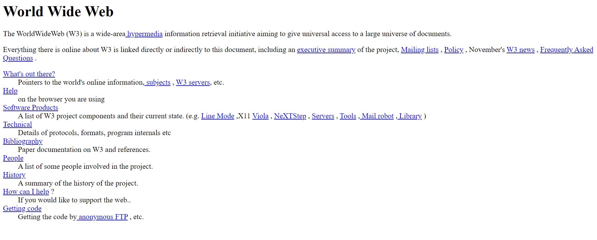 Самый первый в Мире сайт